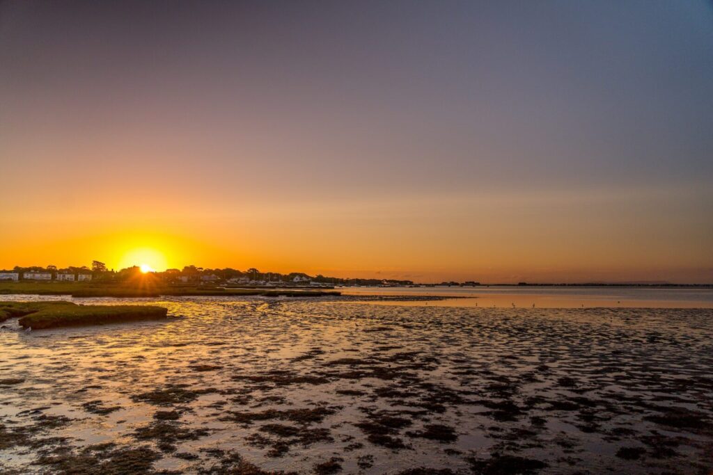Lincolnshire coast, the beach at sunset