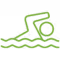 Green man swimming icon
