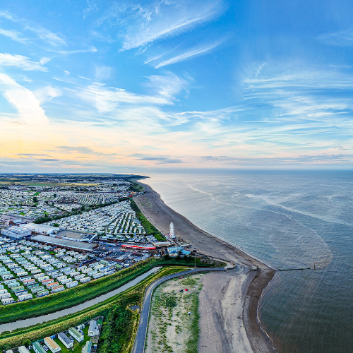 Sky view of Ingoldmells coastline
