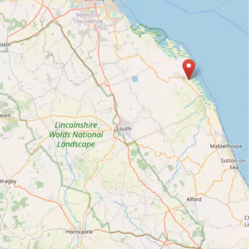 A map to show where Lakeside Park is in relation to Cleethorpes